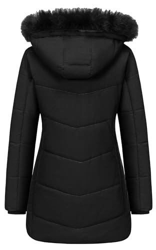 Chrisuno Women's Warm Winter Coat Long Waterproof Thicken Puffer Jacket Quilted Snow Parka with Removable Hood2