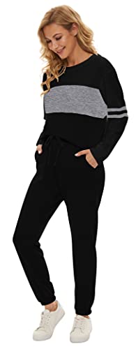 Image of Fengbay Two Piece Outfits for women Long Sleeve Crewneck Pullover Tops And Pants Sweatsuits Lounge Set with Pockets 2026