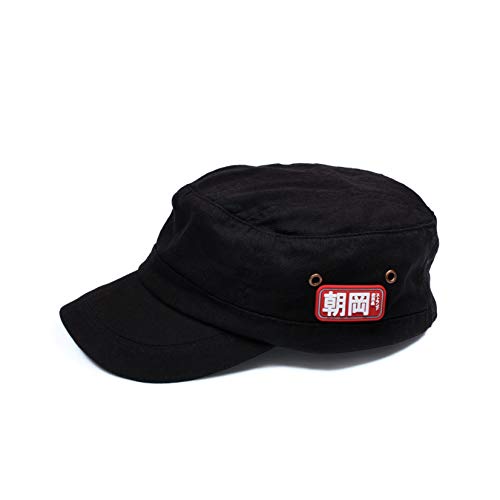 Casquette de cadet armée japonaise noire vintage homme femme coton