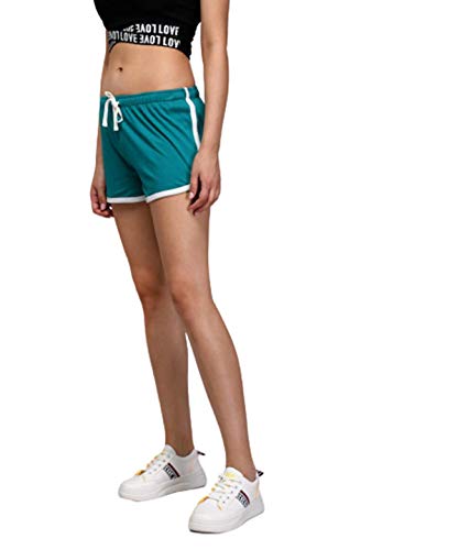 Image of KOTTY Cotton Lycra Grey and Green Solid Women Night Short - Pack of 2 (Grey&Green)