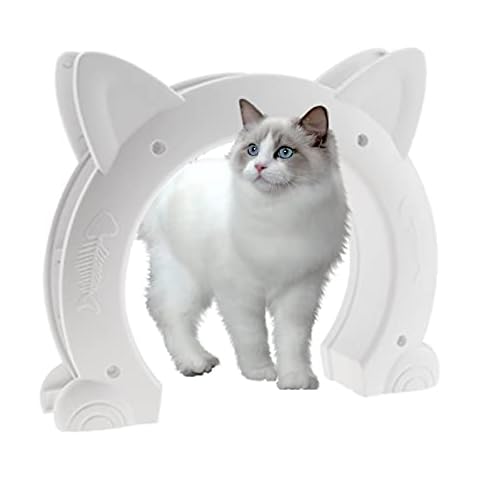 Cat Flap Cat Door Cat Corridor Interior ABS Plastic Pet Door Tunnel Pet Supply with Screws White Cover