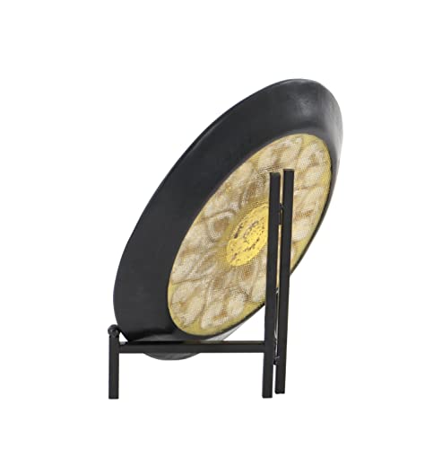Deco 79 Polystone Scroll Embossed Detail Charger with Stand, 16" x 16" x 1", Gold by Deco 79 - Image 5