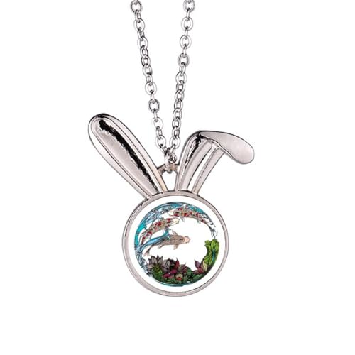 Collier carpe et lotus à offrir, idée cadeau d'anniversaire originale avec boîte à bijoux