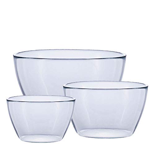 Conjunto de Saladeira Bowl Tropical 3 Pcs de Vidro - Ruvolo