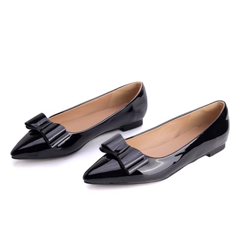 Elegant Ballet Flats for Women Slip On Pointed Toe Bow Ballet Flats4