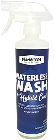 Nanotech Surface Solutions Waterless Car Wash & Hybrid Coat - Rinse less Car Wash Polish Ceramic Spray - No Soap or Water Needed - Leaves Glossy Slick Finish - Paint Sealant Detail Protection (16 Oz.)