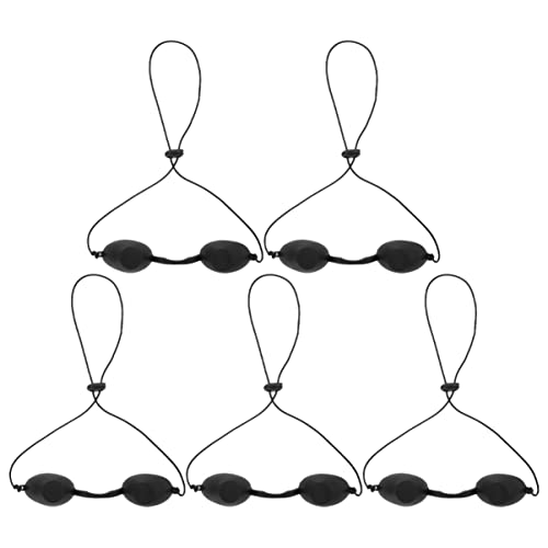 KESYOO 5個 ゴーグル 日焼け用目の保護カバー サングラス メガネ 日焼けベッド用アイウェア 日光浴用眼帯 日光浴用の目の保護具 パッチ Ledライト の目 Black シリカゲル