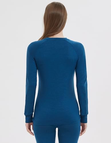 Iguana Womens 100% Merino Wool Base Layer Top for Ski Lightweight Thermal Underwear Shirts2