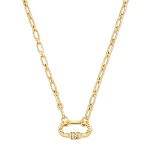 Kendra Scott Bristol Link Necklace, 18K Gold Vermeil, White Sapphire