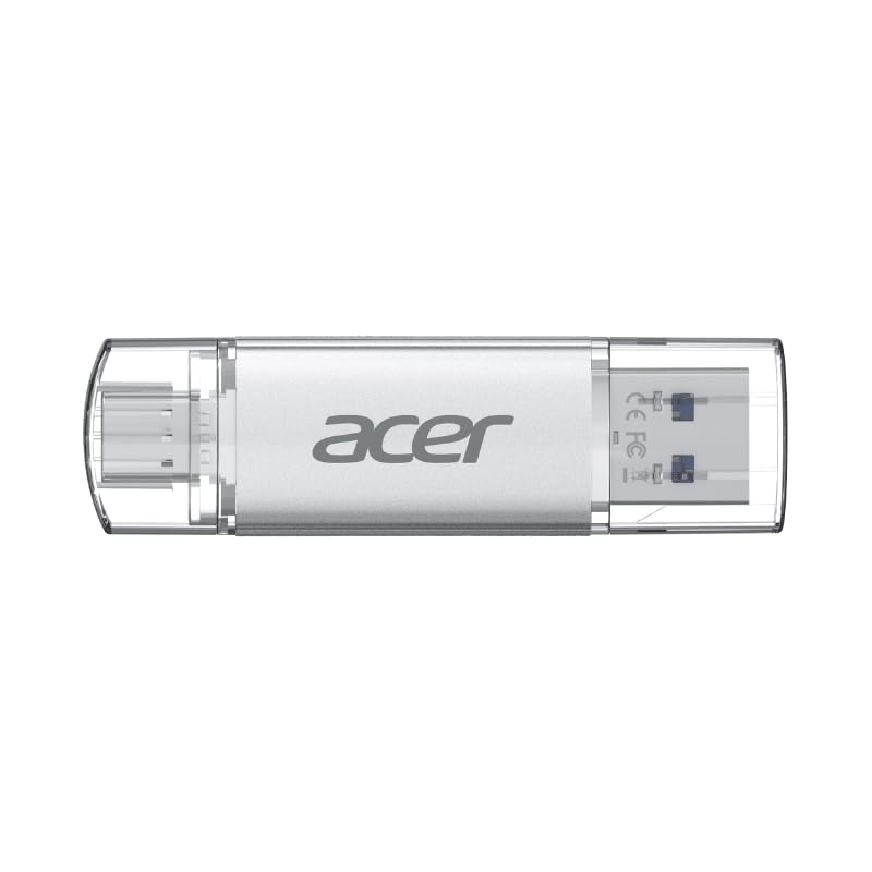 Acer UT300 Dual Port USB Flash Drive USB 3.2 Gen1 | 64 GB | USB-C & USB-A | Up to 150MB/s | Aluminum Alloy