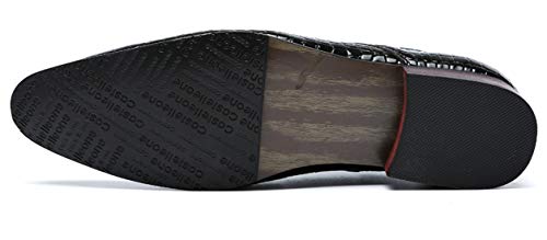 Men's Oxfords Alligator Patent Leather Wedding Prom Formal Black Dress Casual Shoes for Men 13 US4