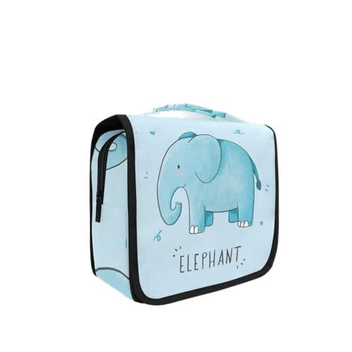 Bule Elefante Lindo Fondo De Pantalla Bolsas de Aseo Neceser de Maquillaje Colgante Plegable Cosmético Bolso de Artículos de Tocado para Mujeres Niñas
