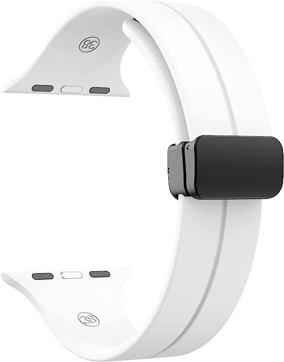 Image of Printme Silicone Sport Band Compatible with Apple Watch 38mm 40mm 41mm 42 mm 44 mm 45 mm 49 mm, Magnetic Clasp Adjustable Strap Compatible for iWatch Series SE Series 1-8