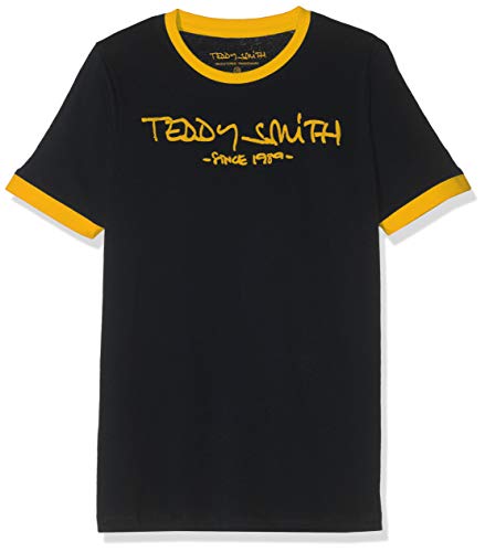 Teddy Smith Ticlass3 Jr MC Camiseta, Azul (Dark Navy/Jaune 351d4), 17-18 años (Talla del Fabricante: 18) para Niños