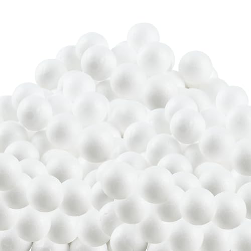 100 Bolas de Espuma Bolas de Poliestireno Mixto para Manualidades, Fiestas, Decoraciones de Navidad y del Hogar (sólido 2 cm)