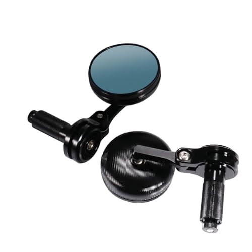 Kettennieter Motorrad Mini CNC Blau Glas Motorrad ATV Lenkerendenspiegel Lenker Seitenrückspiegel Für Cafe Racer Bobber Moped Zubehör Spiegel Motorrad