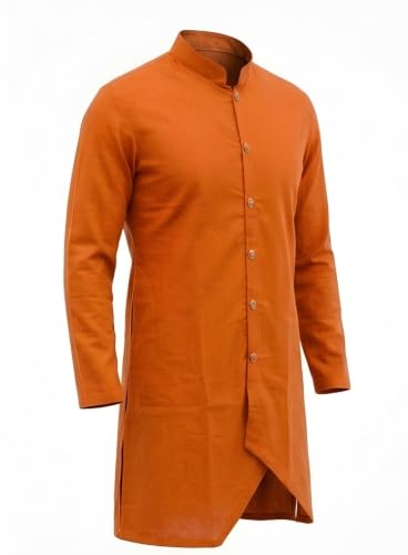 Image of Sherwani Style Kurta Pajama for Man | Cotton | Mandarin Collar | Ethnic Wear | Premium Wear for Traditional and Festivals