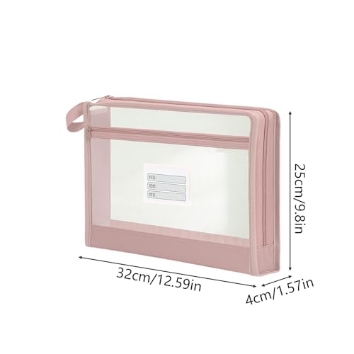 Bolsas de malla con cremallera A4 transparentes de doble capa para documentos 6