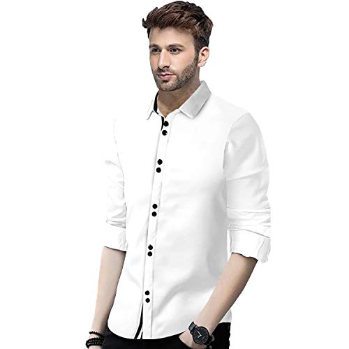 Image of SUR-T Stylish Men's Cotton Double Button Casual Solid Slim Fit Shirt for Men