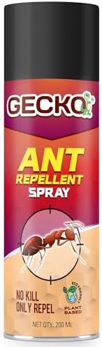 Gecko Ant Repellent Spray 200 ML | 100% Herbal, Anti Ant Spray For Home And Kitchen |Baby-Safe, Pet-Friendly |Red Ants Repellent Red Ant Repellent Spray For Home, Office | Pack of 1 - FORMULATION 30 X