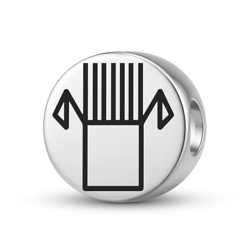 Abalorio de plata de ley 925 con diseño de tarak turco – Abalorio de peine con símbolo de tótem, emblema espiritual, collar de joyería compatible con pulseras originales