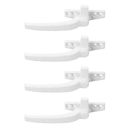 Image of Aramox Aluminum Alloy Window Handle Casement Window Lock Flat Open External Push Design for Aluminum and Wood Windows Simple Installation Wear Rust Home Use (White)