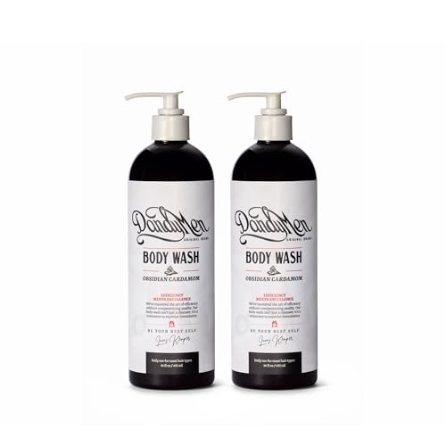 Men’s Body Wash – Obsidian Cardamom – Deep Cleansing Shower Gel with Vitamin B5 – Hydrating Daily Wash, 16 oz, 2-Pack