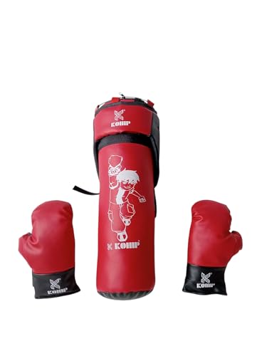 Image of Kids Boxing Kit Set | Punching Bag for Karate & Martial Arts | Training kit for Boys & Girls (Ages 3-9) (Red Black)