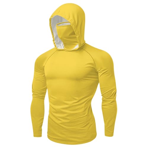 Men's Womens Sun Protection Shirt with Mask Lightweight Long Sleeve Hooded Cooling Hiking Fishing Performance T Shirts2