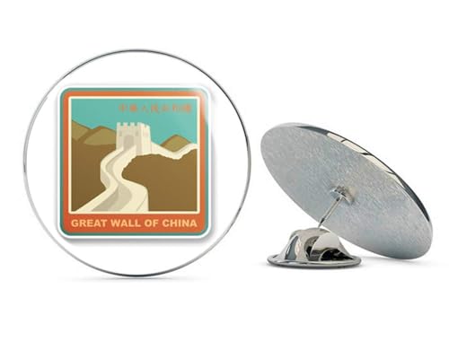Great Wall of China Round Metal 0.75" Lapel Pin Hat Shirt Pin Tie Tack Pinback2