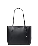 KATE SPADE CARA LARGE TOTE SHOULDER BAG LAPTOP CARRYALL BLACK LEATHER GOLD