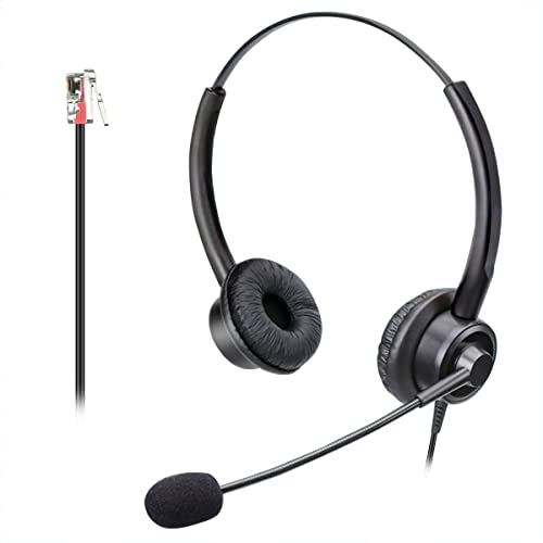 Casques téléphoniques RJ9 avec microphone antibruit et double oreillette pour VVX