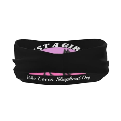 Just A Girls Who Loves German Shepherd Dog Adjustable Sports Headband Moisture Wicking Sweatband for Running Workout3