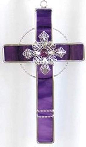 Stained Glass Filigree Cross - GRAPE/PURPLE