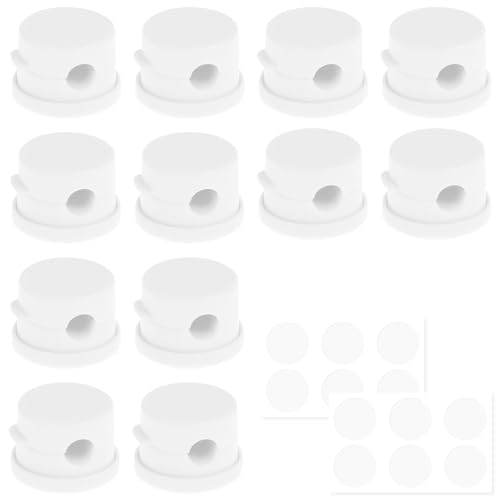 12 Pack Magnetic Cable Clips Adhesive Cable Cord Organizer Kit Space Saving Spring Cables Management Clips Set Lightweight Desk Cables Holder Clip(White)