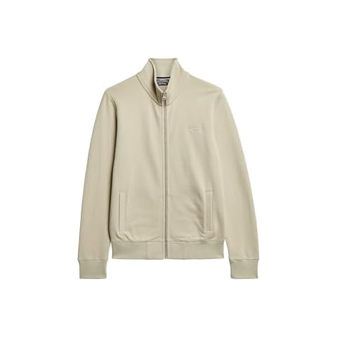 Superdry Men's Zip Track Cardigan in Beige Cover
