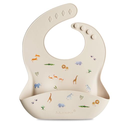 Image of Loulou Lollipop Soft, Waterproof Silicone Feeding Bib for Babies and Toddlers
