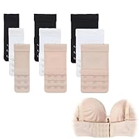 Heanvmyss Estensori per Reggiseno,9 Pezzi Allunga Reggiseno 2/3 Ganci 3 File Set,Estensione della Cinghia del Reggiseno Morbida e Confortevole per Donna(Bianco,Nero,Colore della Pelle)