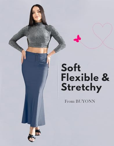 Image of Saree Shapewear Petticoat for Women, Smooth Curve Saree Shaper Innerwear, Slim Fit Body Shaper Skirt for Women, Stretchable Microfiber Cotton Blend Shape Wear Petticoat for Sarees