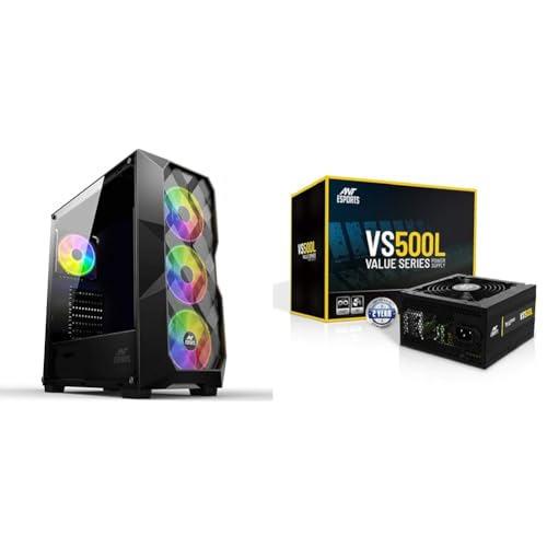 Image of Ant Esports ICE- 300 Mesh V2 Mid-Tower Computer Case /Gaming Cabinet - Black | Support ATX, Micro-ATX