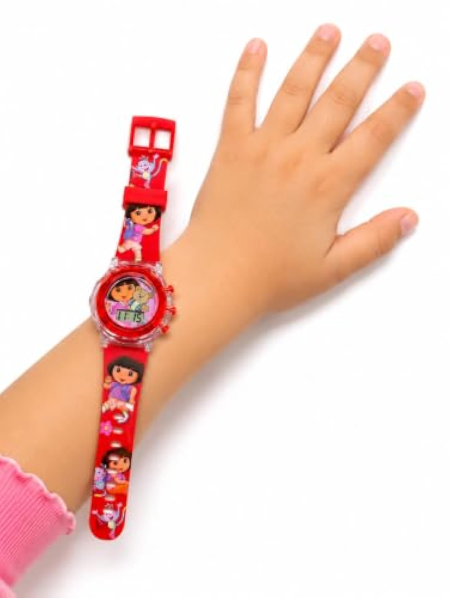 Kids Dora Theme Digital Watch for Girls, Adjustable Silicone Strap