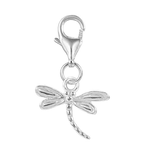 ZooWoo Sterling Silver Dragonfly Clip-On Charm Lobster Claw Clasp for Bracelets and Necklaces: Nature-Inspired Jewelry Accessory2