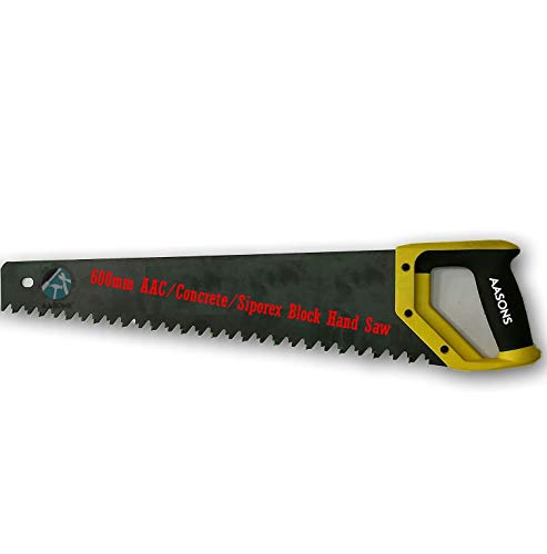 Image of AASONS Carbide Tipped Teeth AAC /Concrete /Siporex Hand Saw for Cutting Bricks, Aerated Concrete Blocks, Cement Cutter Blade with PVC Handle (24 inch-600mm)