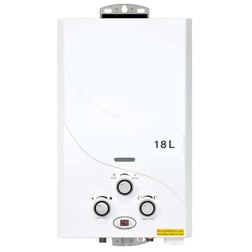 TENGCHANG 18L LPG Propane Gas Hot Water Heater 90000 BTU Tankless Instant Boiler Digital Display with Shower