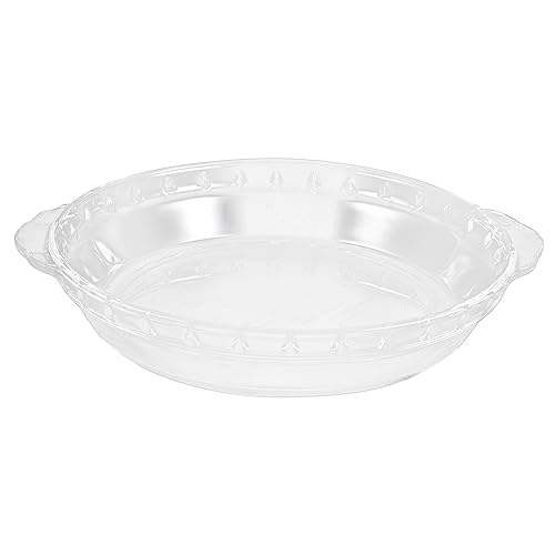 Hoement Fuente De Horno Redonda De Vidrio Resistente Al Calor Molde Para Bizcochos Asas Dobles Apto Para Microondas Horno y Lavavajillas Para Hornear Pan Tartas y Pizzas