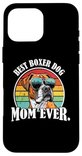 Funny Retro Vintage Womens Best Mom Boxer Dog Lover �X�}�z�P�[�X iPhone 16 Pro Max �p