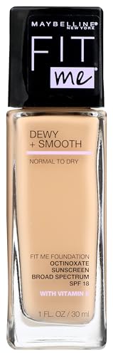 Maybelline Fit Me Dewy + Smooth Foundation, Classic Ivory, 1 fl. oz. (Packaging May Vary)