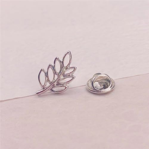 Image of 8Pcs Leaf Star Heart Brooch Pin Little Leaf Lapel Brooch Silver Gold Plated Star Lapel Brooch Pin for Women Men Birthday Jewelry Gift Jacket Dresses