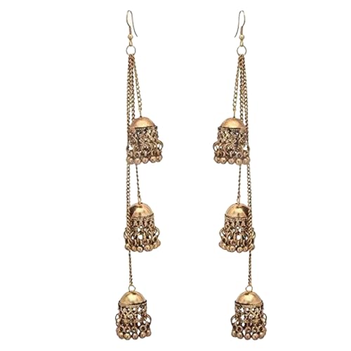 EMYIC Kashmiri Tribal Oxidised Fashion German Gold Plated Multiple Jhumki Long Earrings for Women (B0DG2MS15J) Amazon Price History, Amazon Price Tracker