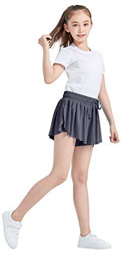 Flowy Clothes For Teen Girls Gym Yoga Athletic Shorts Workout Running Women Cute Butterfly Tennis Skirts High Waisted Preppy Trendy Clothes Summer(Blue Navy Grey,2Xs) #TOP2